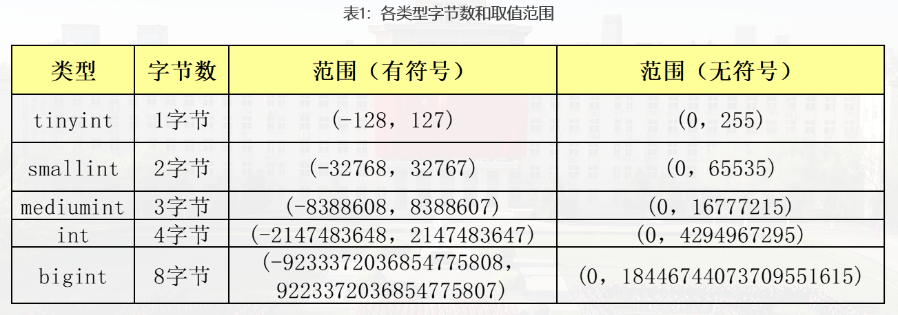 整数类型